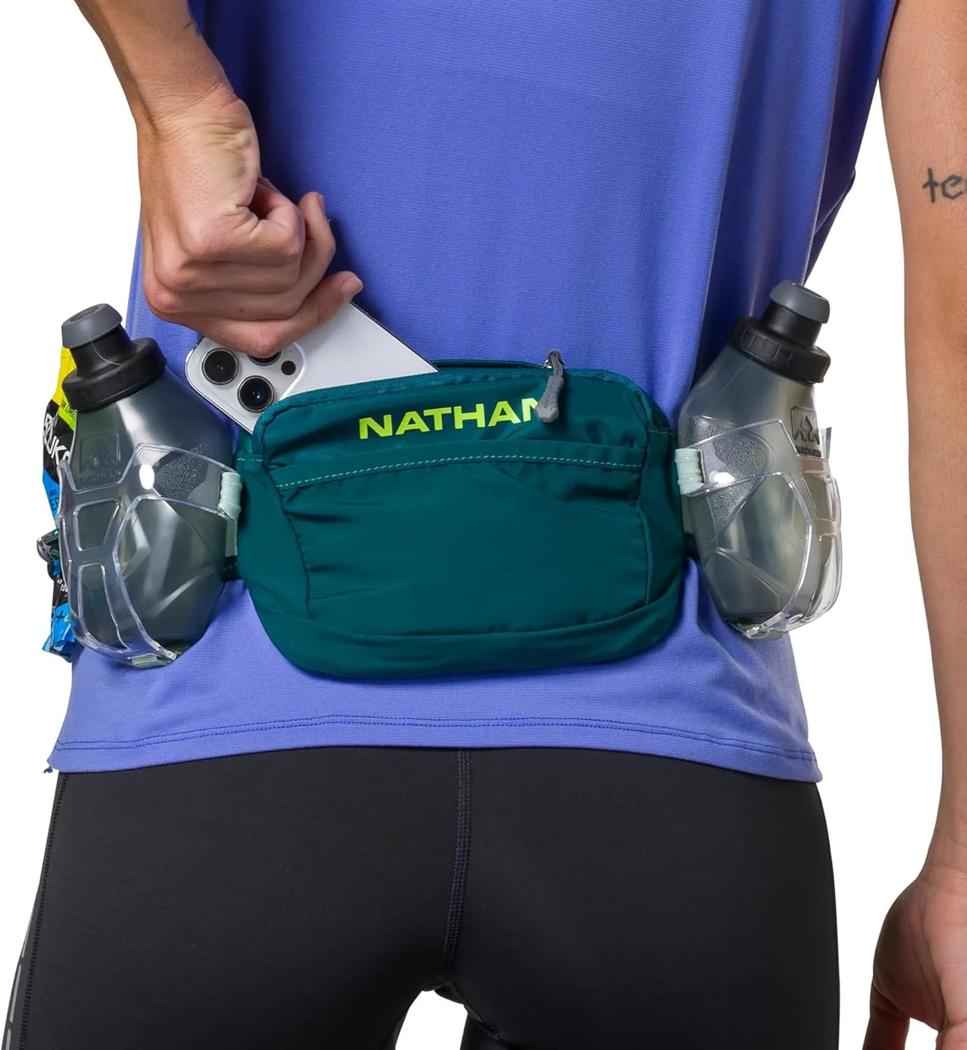 Nathan Running Belt Hydration with Flasks, Storage Pockets, Trail Mix Plus, Running Water Bottle Belt, Insulated, Walking, Hiking