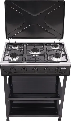 Natural Gas Stove Outdoor 5-Burner, Outdoor Portable Propane Stove Gas Cooker, 12.5KW High-Power Camping Stove with Windproof Cover &Detachable Stand Legs, Backyard BBQ, Family Trip, Outdoor Cooking
