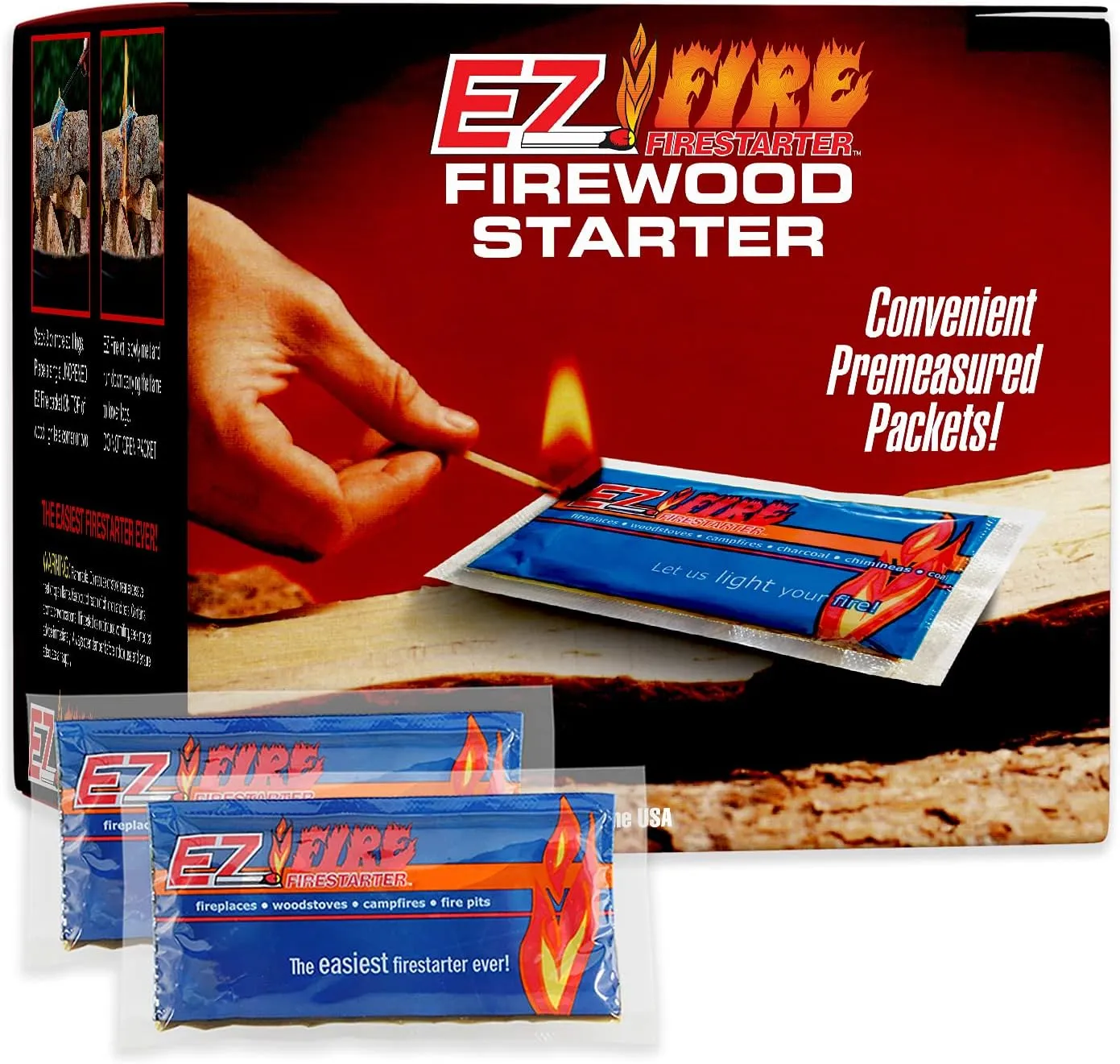 Naturally Occurring, Reliable, All Purpose, Easy-to-Use Fire Starter for Wood Stoves, Fireplaces, Campfires, and Bonfire – Waterproof, Windproof, Safe, Clean, Odorless | 75 Pack