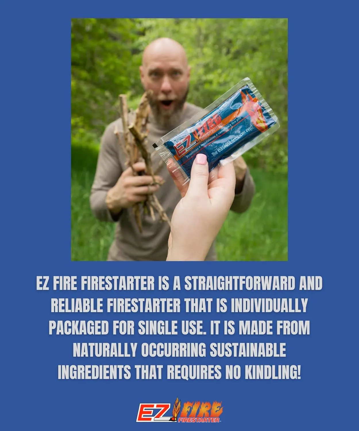 Naturally Occurring, Reliable, All Purpose, Easy-to-Use Fire Starter for Wood Stoves, Fireplaces, Campfires, and Bonfire – Waterproof, Windproof, Safe, Clean, Odorless | 75 Pack