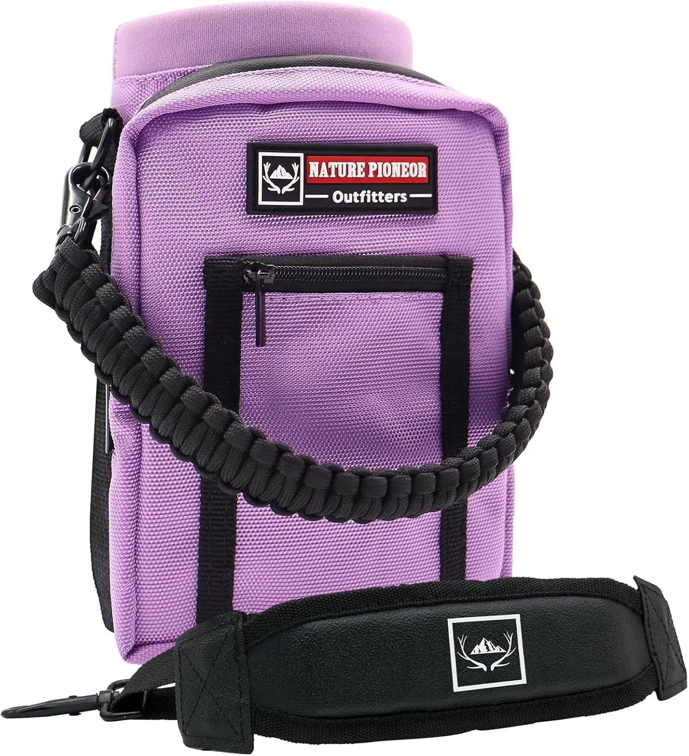 NATURE PIONEOR Water Bottle Holder with Strap 25 32 40 64 oz Insulated Water Bottle Carrier Sling Sleeve for Hiking,Outdoor Camping,Gym