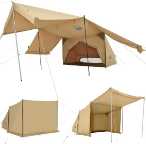 Naturehike 1 Person Hot Tent with Stove Jack, Breathable TC Cotton 4 Season Tent with Large Vestibule, One Person Tents for Camping