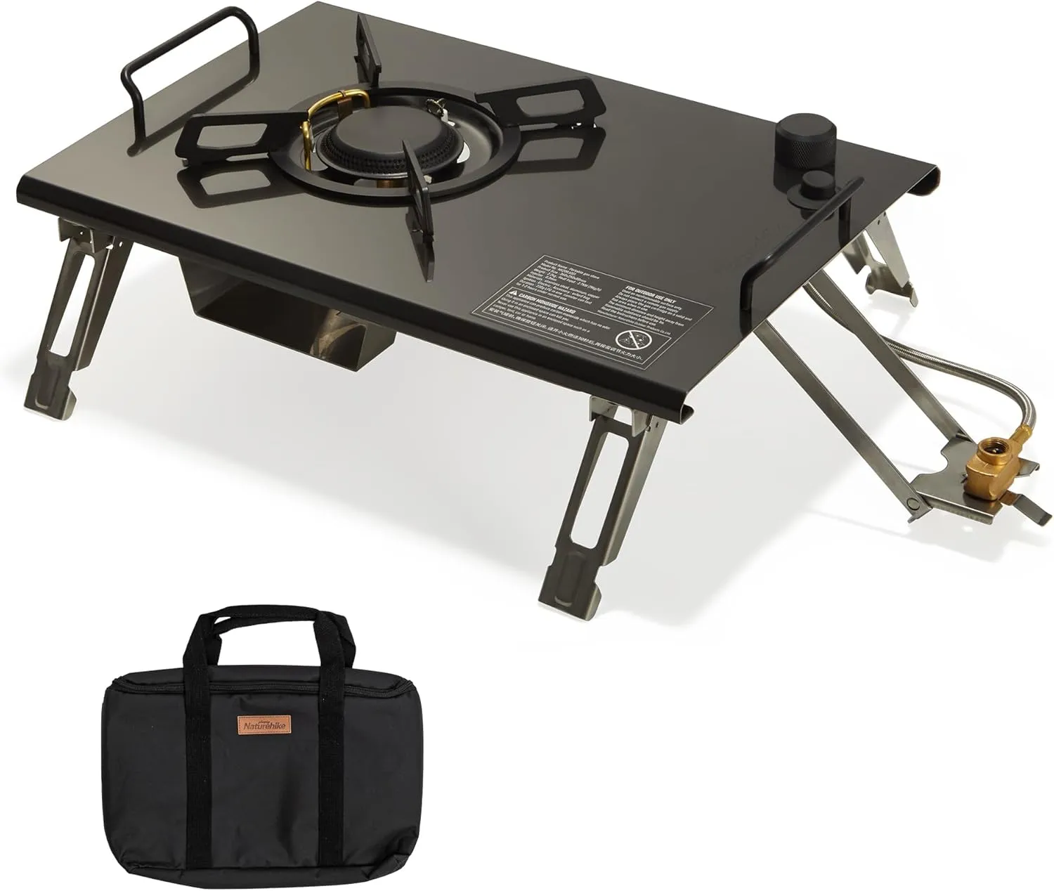 Naturehike Camping Gas Stove for IGT Table, Folding Isobutane Stove with Carry Bag, Portable Camp Stove for Outdoor Car Camping Cooking Tailgating