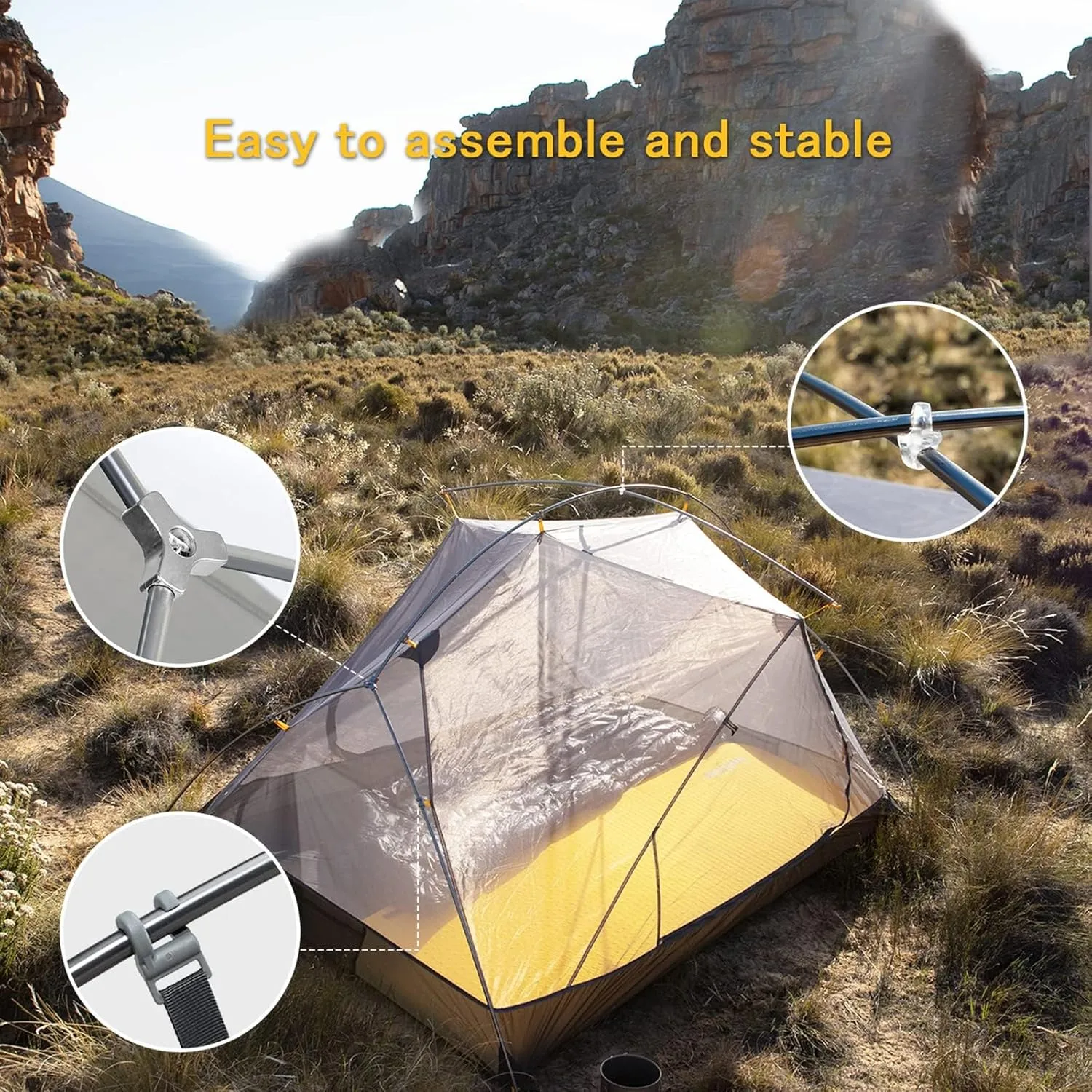 Naturehike Camping Tent, 2/3 Person Double Layer, Instant Easy Setup, Waterproof PU2000mm, 54 MPH Wind Resistance, UPF 50 , Outdoor Tent for Camping, Festivals, Backyard, Sleepovers