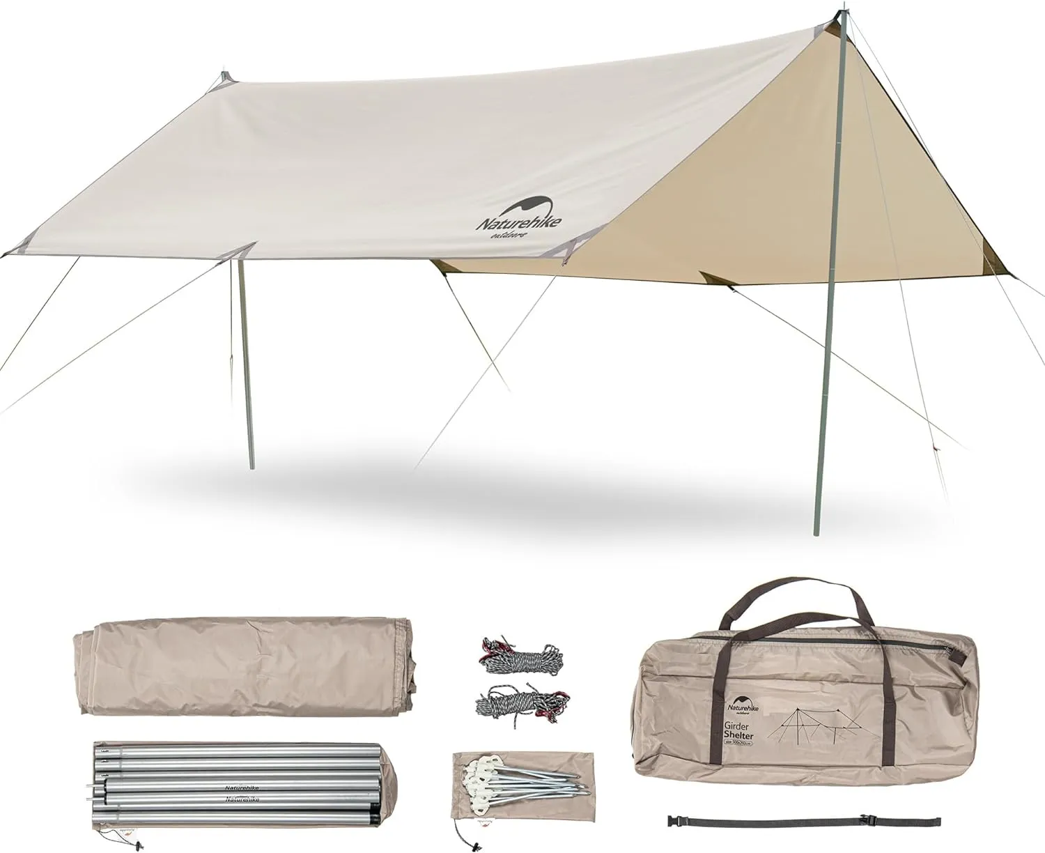 Naturehike Camping Tent Tarp,13ft X 9.6ft Tent Canopy Sun Shelter for 8-10 Person Camping, Party, Picnic, Family Camping