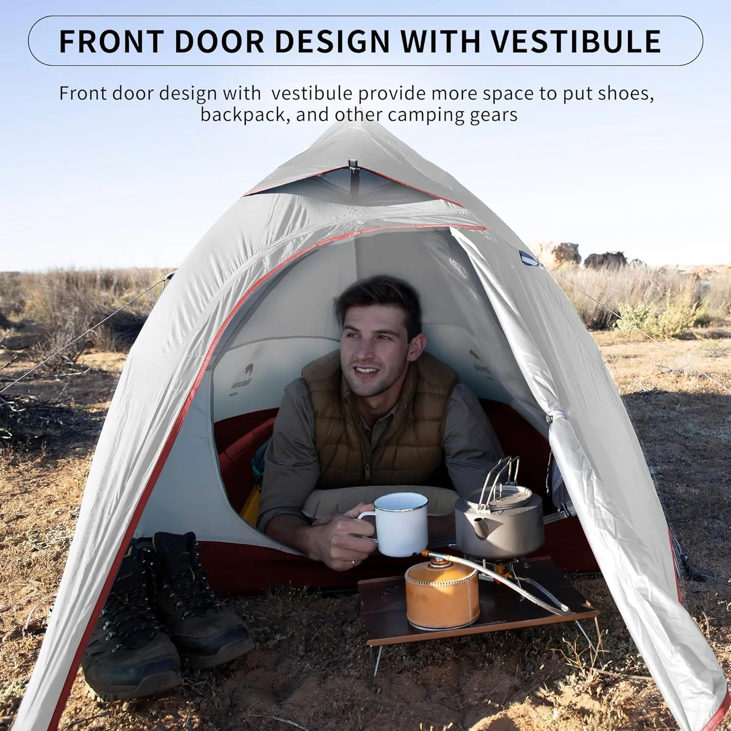 Naturehike Cloud-Up 1 Person Tent, Lightweight Backpacking Tents for One Man, Waterproof Ultralight One Person Tent for Camping Hiking Backpacking