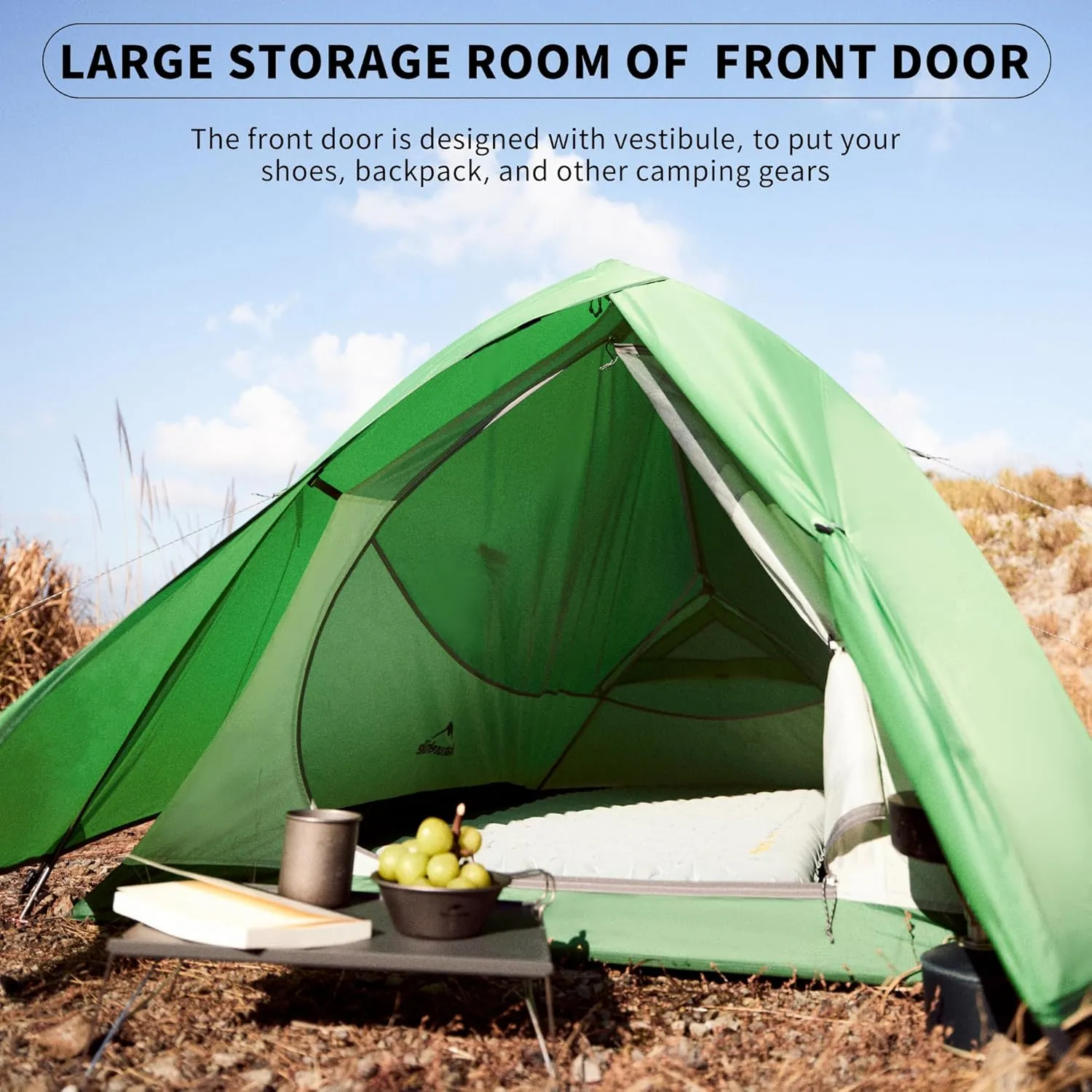 Naturehike Cloud-Up 2 Person Tent Lightweight Backpacking Tent with Footprint - Free Standing Ultralight Camping Hiking Backpack Tents Two Person Tent