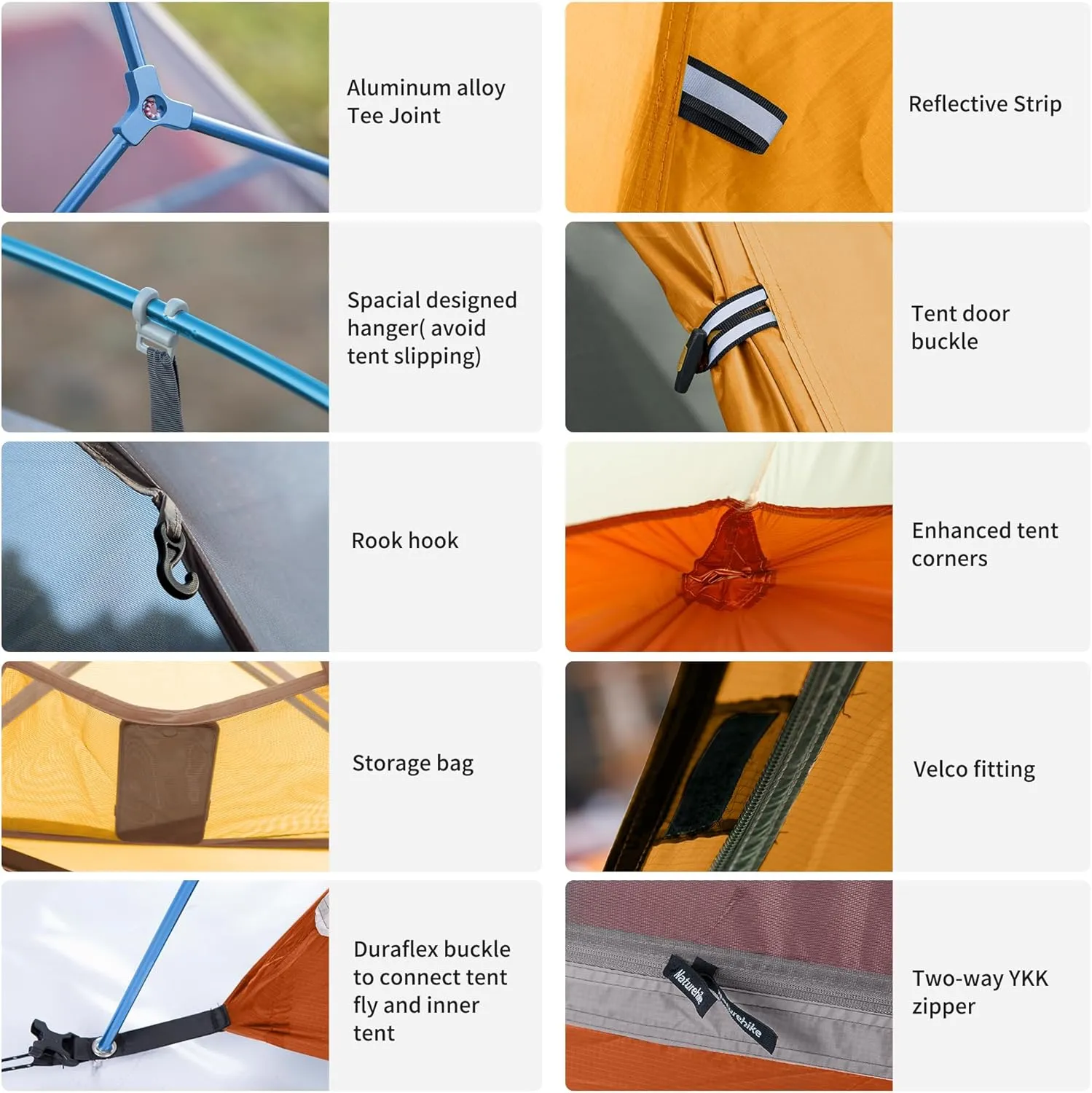 Naturehike Cloud-Up 2 Person Tent Lightweight Backpacking Tent with Footprint - Free Standing Ultralight Camping Hiking Backpack Tents Two Person Tent