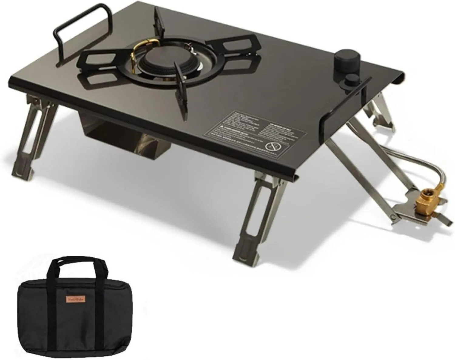 Naturehike Desktop & Embed Folding Single-Burner Gas Stove,13,648BTU Portable Gas Stove with Carrying Handle, Electronic Ignition Outdoor Camping Cooking Stove