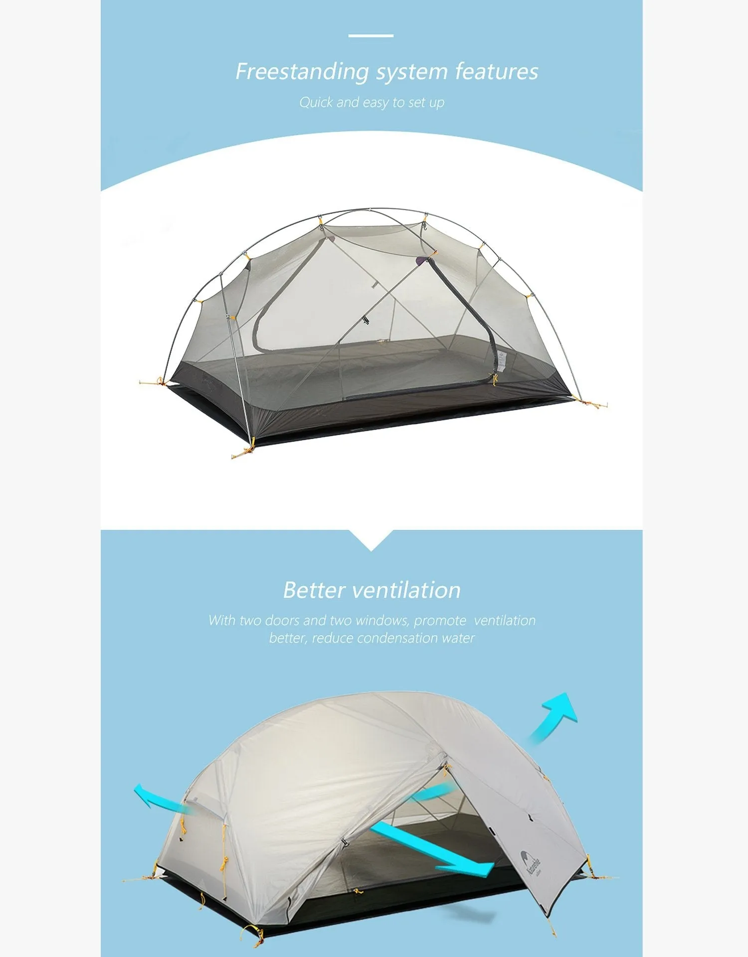 Naturehike Mongar ultralight 2 man tent  NH17T007-M