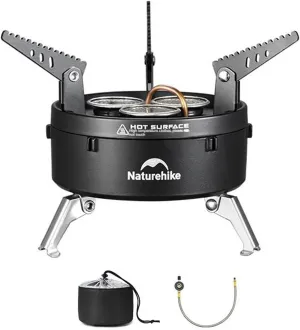 Naturehike Portable Camping Stove, 1 Burner Gas Camp Stove with Carry Bag, 11260 BTU Backpacking Stove with Adjustable Burners for Outdoor Hiking Backpacking