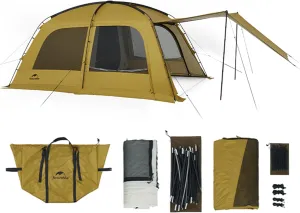 Naturehike7.6 Double Person 4-Seasons Camping Tent, UPF50  Sun Protection Tent with 7001 Aluminum Alloy Poles, PU2000mm  Waterproof Tent for Outdoor Camping,Picnic