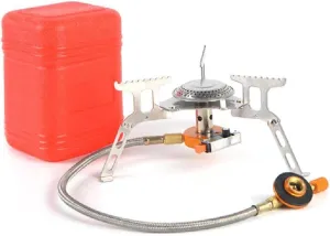 NC Outdoor Picnic-Gas Burner Portable Backpacking Camping Hiking Mini Stove 3500W Windproof Foldable Bracket Design