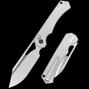 NedFoss COUGAR Folding Pocket Knife, 2.98" Sandvik 14C28N Blade, Lightweight Steel Handle, Sharp Button Lock Knife for EDC, Steel Pocket Clip, Razor Utility Knife, Pocket Knife for Men and Women