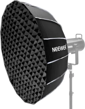 NEEWER 33.5"/85cm Softbox Parabolic Hexadecagon, Quick Setup/Fold Like Umbrella with Bowens Mount, Metal Beauty Dish/Diffusers/Grid/Bag for CB200B CB60 MS60B MS60C Compatible with Aputure Godox, NS85U