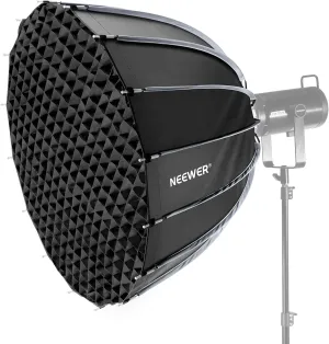 NEEWER 35.4"/90cm Parabolic Softbox Bowens Mount, Quick Release with Diffusers/Grid/Bag for Video Continuous Lighting CB60 CB200B MS60 MS150B Q4 Compatible with Godox Amaran 100x Aputure 600d, NS90P