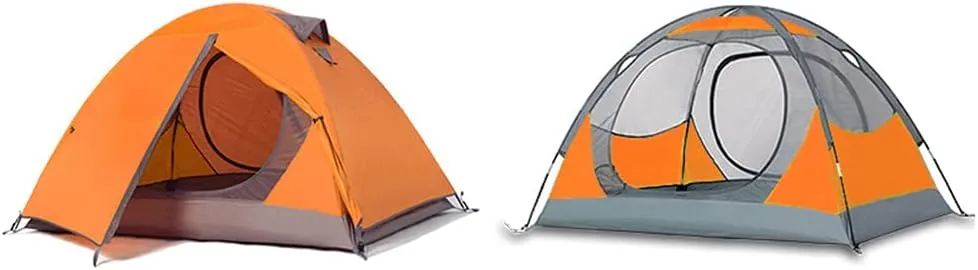 NIEH Festival Dome Tent 2 Person Family Camping Tent with Zipped Double Door and Carrying Bag Double Layer Dome Tent for Outdoor Hiking Camping Beach Garden