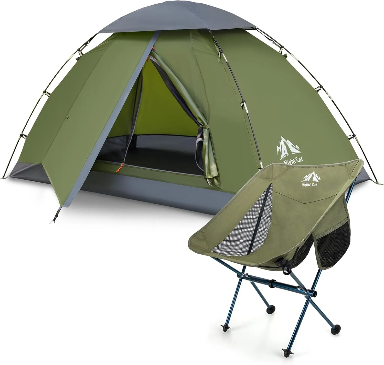 Night Cat Upgraded Backpacking Tents with Ultralight Backpacking Chair Easy Clip Setup Camping Tent Adults Scouts Heavy Rainproof Compact Lightweight