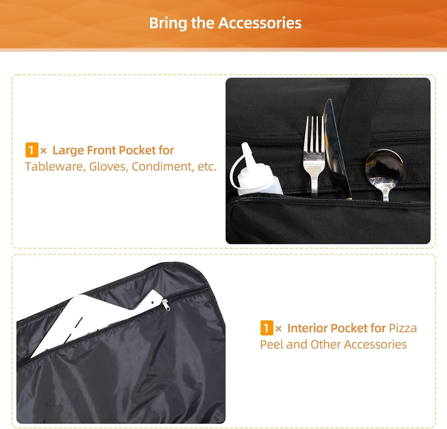 NOELIFE Bag for Ooni Koda 16, Portable Carrying Case with Pockets for Ooni Pizza Oven Accessories, Padded Carry Bag Made of Thickened Fabric, Heavy-Duty and Water Resistant (Oven Not Included)