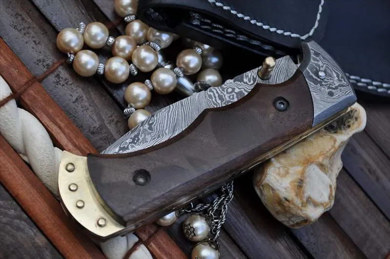 Now Legal To Carry Custom Made Damascus Pocket Knife - By Koobi