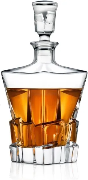 NutriChef Whiskey Decanter, Glass Liquor Decanter, Gifts for Men Dad, Anniversary, Birthday, Christmas- for Bourbon Scotch Liquor Vodka, BPA Free