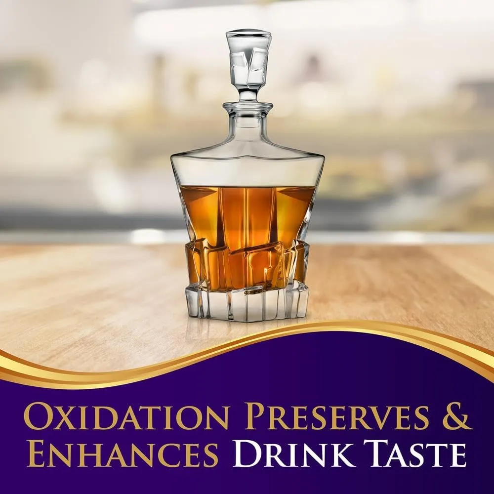 NutriChef Whiskey Decanter, Glass Liquor Decanter, Gifts for Men Dad, Anniversary, Birthday, Christmas- for Bourbon Scotch Liquor Vodka, BPA Free