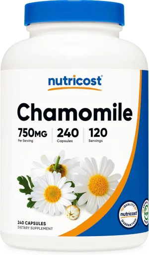 Nutricost Chamomile 750mg, 240 Vegetarian Capsules, 120 Servings - Non-GMO, Gluten Free