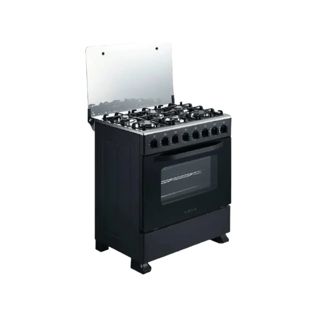 Obac 76cm Black 6 Burner Gas Stove OB760G/S