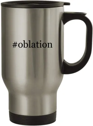 #oblation - 14oz Stainless Steel Travel Mug, Silver