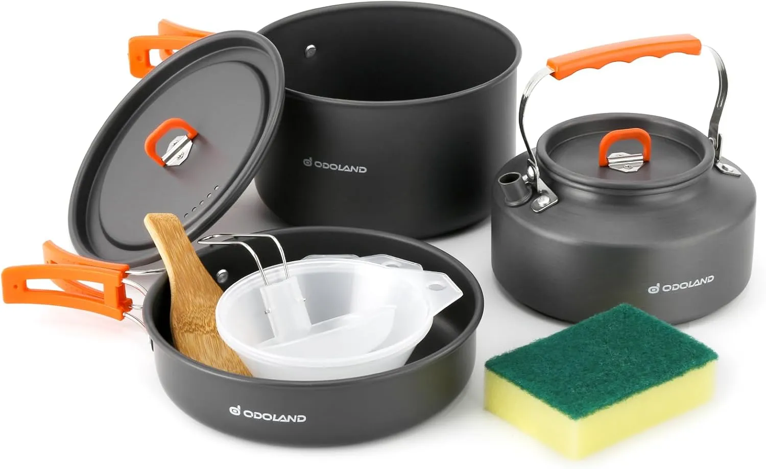 Odoland Bundle - 2 Items 10pcs Camping Cookware and 10pcs Camping Cookware Non-Stick