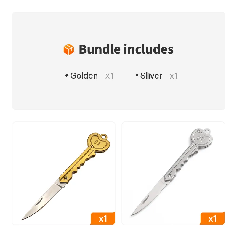 OK Foldable Knife Key Chain Mini Pocket Knife Box Cutter Keychain Pendant Color Handle Decoration