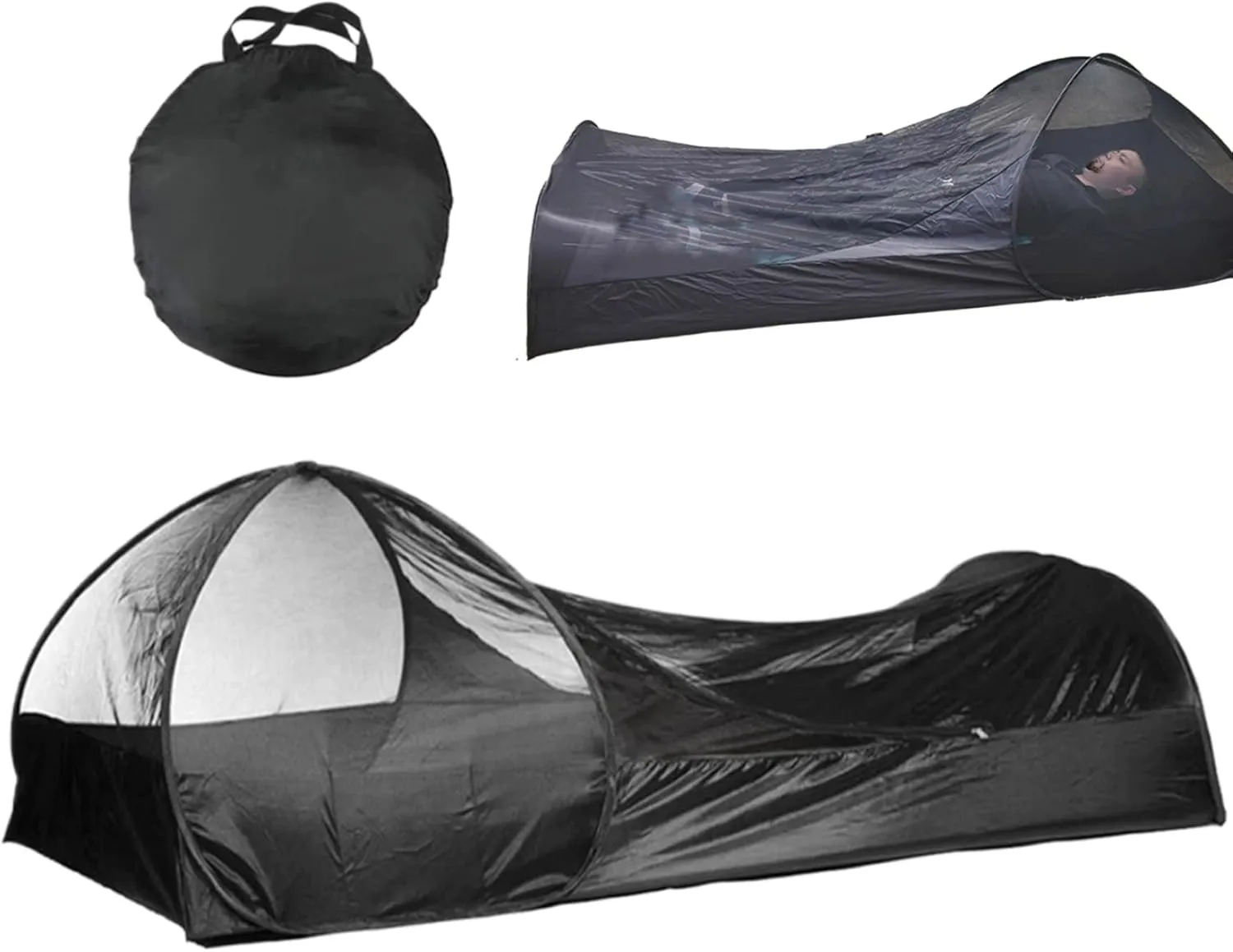 One Person Up Tent Bivy Tent, Foldable Single Person up Tent, Waterproof Moisture Proof Fine Mesh Tent, Portable Bug Net for Camping Outdoor 82.7x41.3x27.6