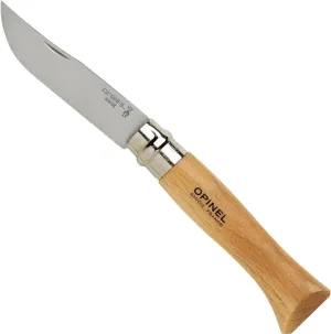 Opinel No9 Stainless Steel Knife - Beechwood Handle