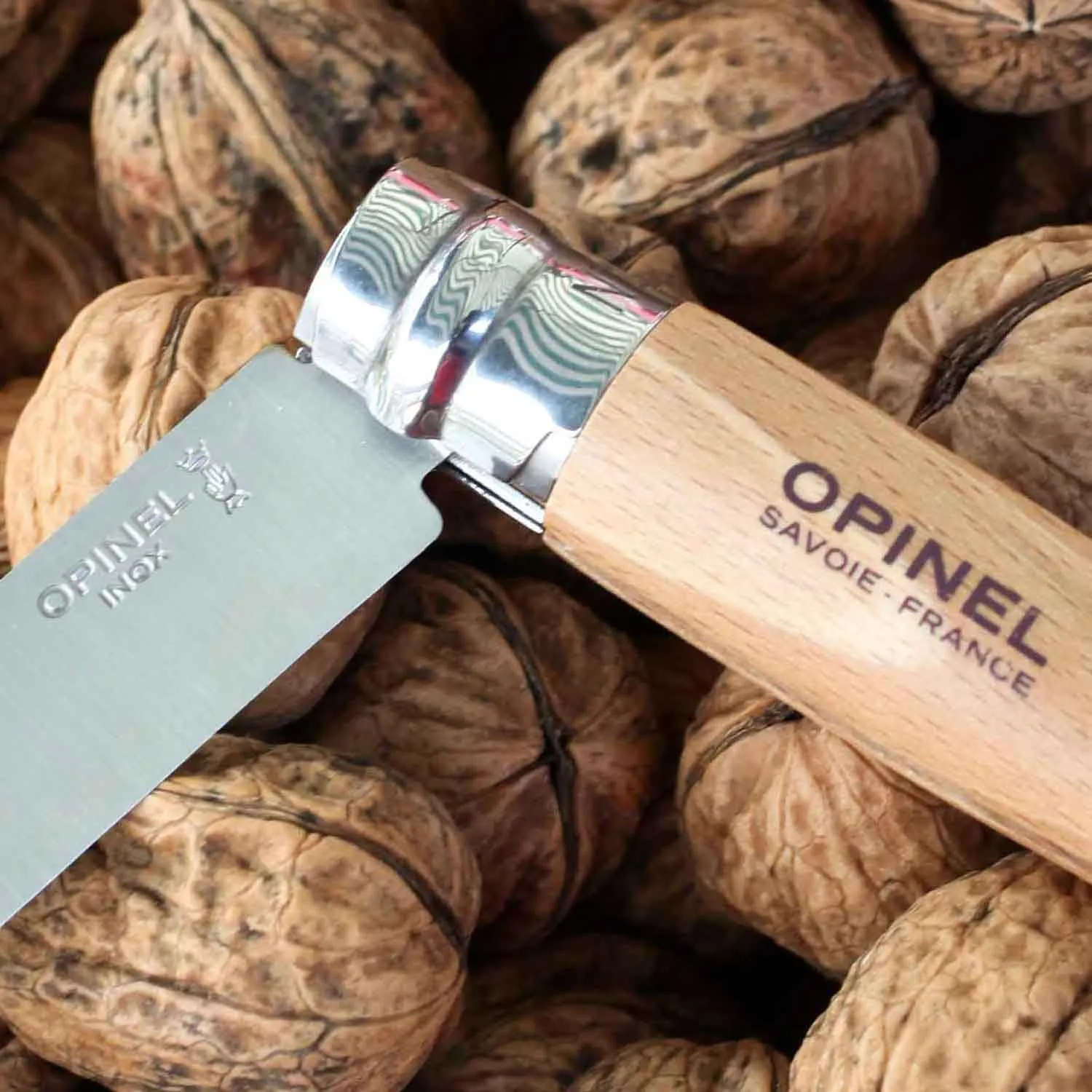 Opinel No9 Stainless Steel Knife - Beechwood Handle