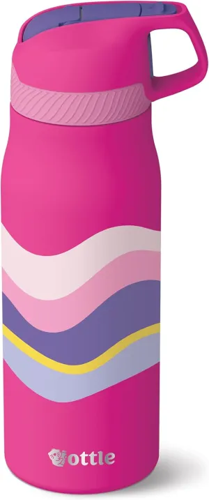 Ottle Cove Cruiser Stainless Steel Water Bottle - 24 oz Insulated Flask with Leak Proof Lid BPA-Free - Reusable Gym Water Bottle for Travel, Camping & Sports - Classic Wave