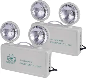 OTYTY Emergency Lights for Home Power Failure, LED Emergency Lights with Battery Backup, 2 Adjustable Heads Lamp & 180-minute Minimum Capacity, Ultra-Bright 200 Lumens, UL Certified, 2 Pack