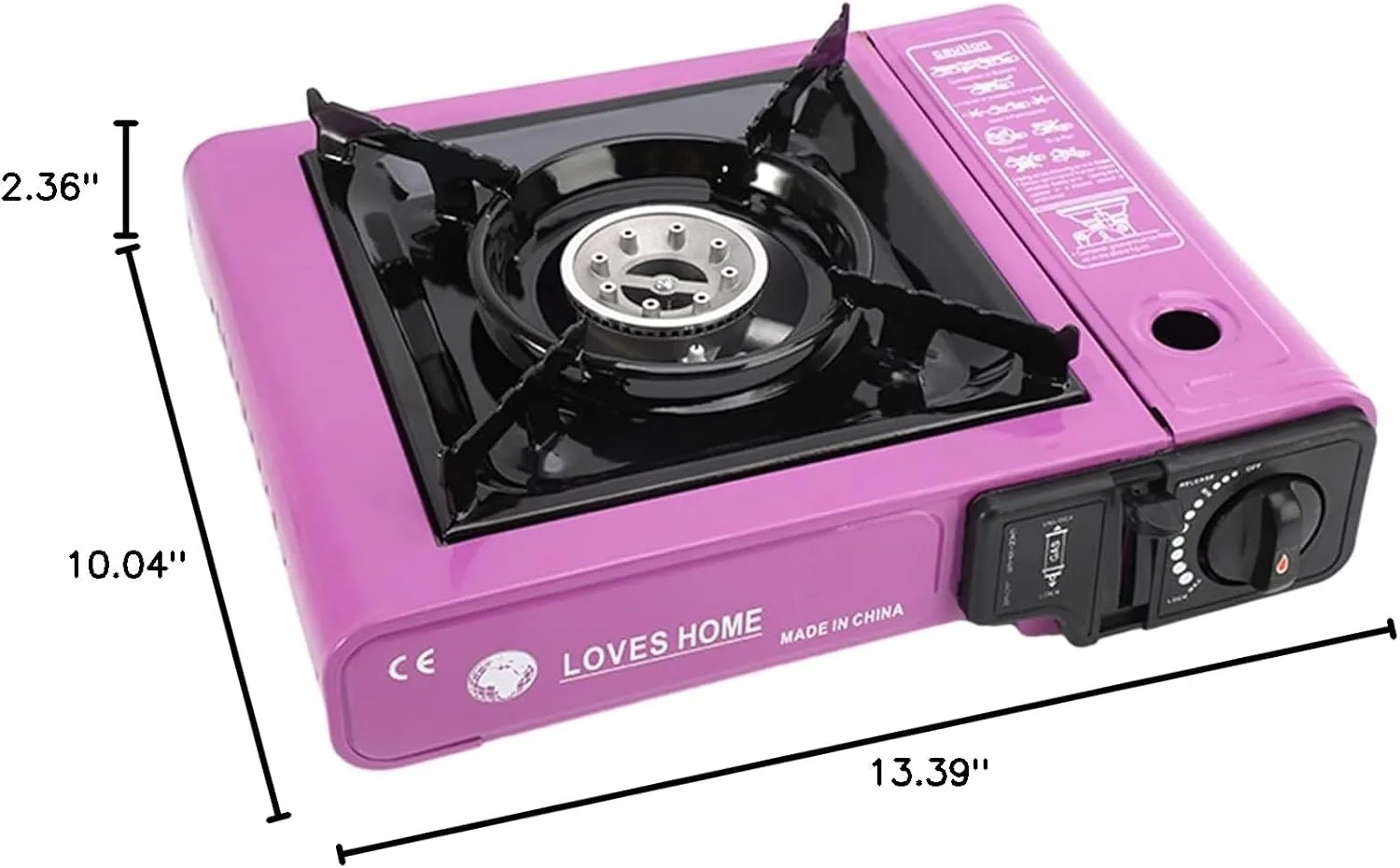 Outdoor Burner Stove Portable Camping Stainless Steel Butane for Camp Bbq Picnics Hiking Home Cooking Purple