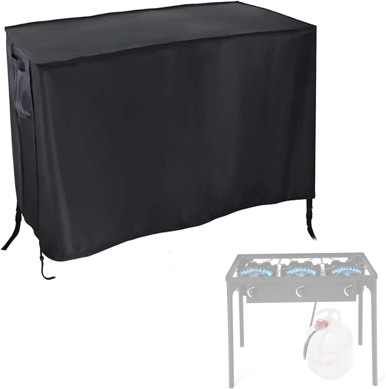 Outdoor Camping Stove Cover Fit for Goplus 3 Burner Propane Gas Cooker, Waterproof Propane Burner Stove Cover, for Camp Paito RV -(35x19x30 inch)