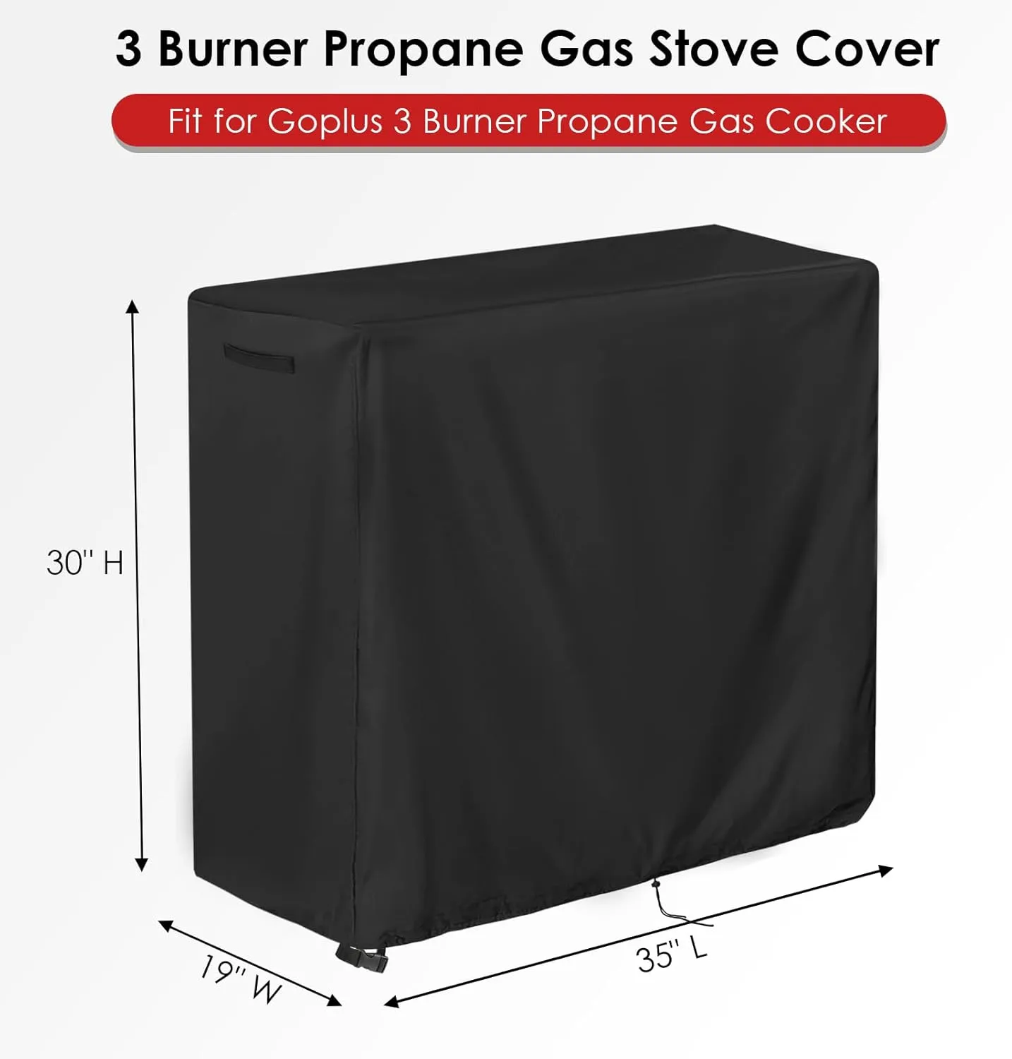 Outdoor Camping Stove Cover Fit for Goplus 3 Burner Propane Gas Cooker, Waterproof Propane Burner Stove Cover, for Camp Paito RV -(35x19x30 inch)