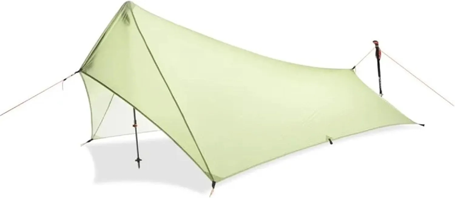Outdoor Camping Tarp Ultralight Portable Mini Single Player Without Pole Tent 20D Nylon Rainproof Awning for Outdoors, Picnic(Green)