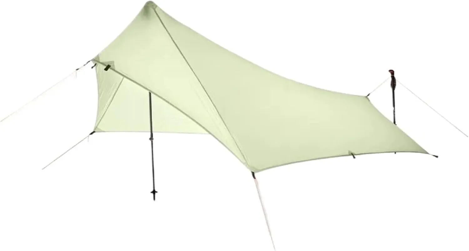 Outdoor Camping Tarp Ultralight Portable Mini Single Player Without Pole Tent 20D Nylon Rainproof Awning for Outdoors, Picnic(Green)