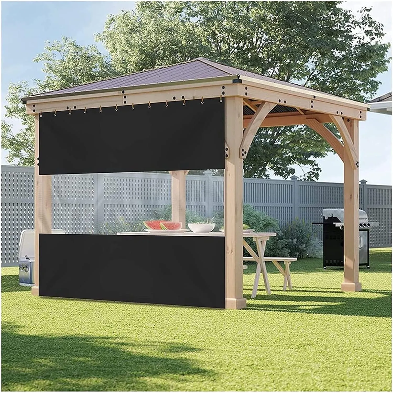 Outdoor Curtains Water Proof Transparent 0.5mm Pergola Side Panels with Eyelets, The Terrace Tent Side Curtains, Customizable (Color : Clear, Size : 3.28x8.2ft/1x2.5m)