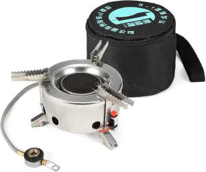 Outdoor Furnace, 6000W Camping Gas Stove Windproof Foldable Backpacking Hiking Outdoor Cooking Stove with Piezo Ignition