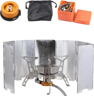 Outdoor furnace,YIWENG Camping Stove Portable Gas Stove Outdoor Cooking Stove Camping Gas Stove Kit for Hiking Lightweight and Foldable