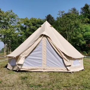 Outdoor Glamping Safari 13FT Yurt Tent Waterproof 4 Meter Bell Tent for 4-5 Person Family Camping or Outdoor Festivals