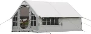Outdoor Inflatable Tent with Pump, Camping Overnight Equipment, Foldable Portable Rainproof and Windproof Tent, No Need to Build A Small House