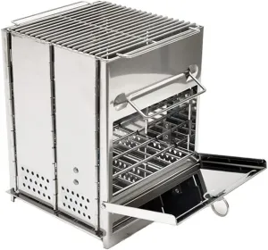 Outdoor Portable Wood Stove Camping Mini Folding Burning Stove Stainless Steel Wood Stove Barbecue Grill/D/As Show (D As Show)