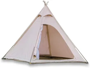 Outdoor Pyramid Tent,Cotton Tent with Canopy,Large Adult Teepee Pagoda Tent Quick Set up Tent for Beach,Traveling,Hiking,Mountaineering,Outdoor Activities