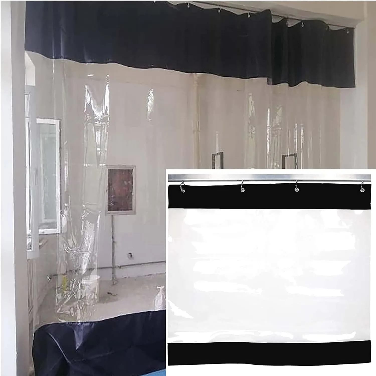 Outdoor Tarpaulin Curtain 0.5mm PVC Transparent Tarpaulin with Eyelets, Pergola The Terrace Tear-Resistant Tarpaulin, Customizable (Color : Clear, Size : 9.84x6.56ft/3x2m)
