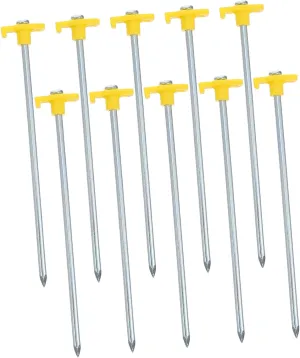 Outdoor Tent Pegs 10pcs Aluminum Tent Stakes Windproof Ground Nails for Hiking